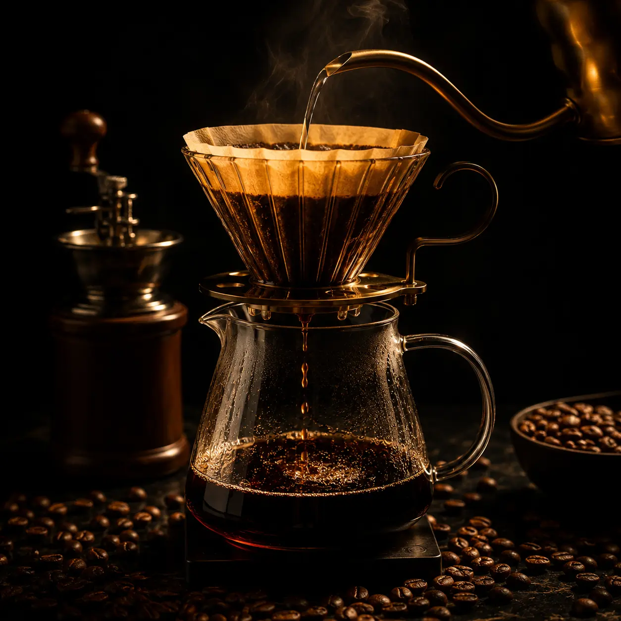 Café de especialidad y accesorios de barismo para preparación en casa